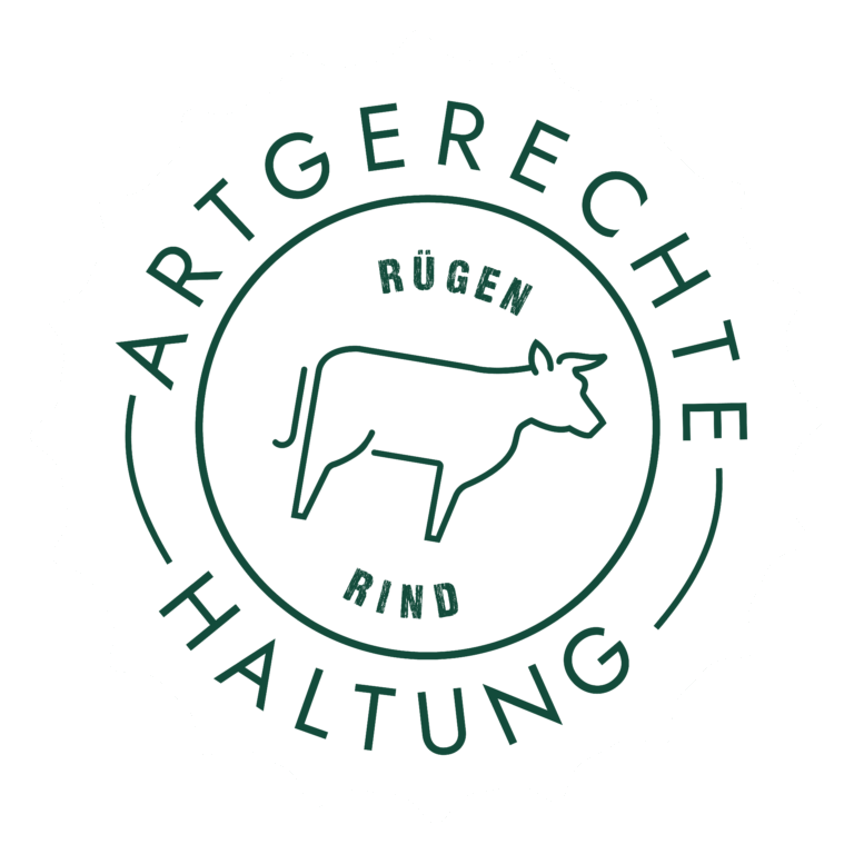 Siegel für Rügen Rind – Artgerechte Haltung in weiß